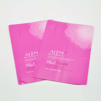 custom printed 3 layers laminated mask empty cosmetics sachet aluminum three side seal foil pouch