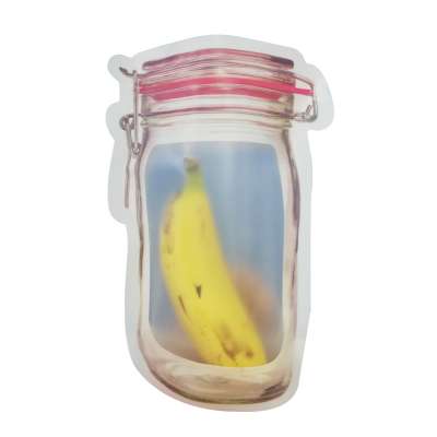 Custom Print Reusable Plastic Zipper Lock Food Packaging Mix Nuts Containers Water Bottle Shaped Biodegradable Stand Up Pouch