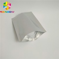 Food Packaging China Supplier Plain Glossy White Ziplock Foil Bag Stand Up Pouch for Protein Powde/Cookie/Candy